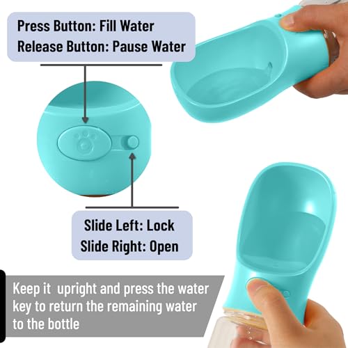 Mr. Pen- Portable Dog Water Bottle, 19 oz, Large | Leak Proof Puppy Water Dispenser with Drinking Feeder for Pets, Outdoor Walking, Hiking, Travel, Not Dishwasher Safe - color: Aqua