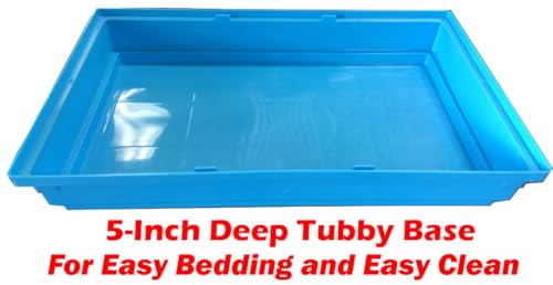 Extra Large 23" Multi-Floors Hamster Mansion Mouse Habitat Gerbil Home Rat House Small Animal Critter Expandable and Customizable Cage with Hide House Running Wheels Food Dish Water Bottle Deep Base - color: Blue, size: 23"L x 14"W x 27"H