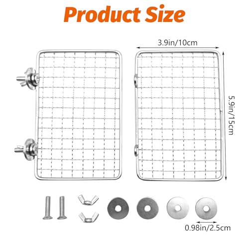 BNOSDM Bird Perch Platform 2 Pcs Stainless Steel Grid Parrot Perches Stand Shelf Parrots Platform Perch Small Birds Cage Accessories for Parakeets, Budgies, Conures, Cockatiels, Lovebirds (S)