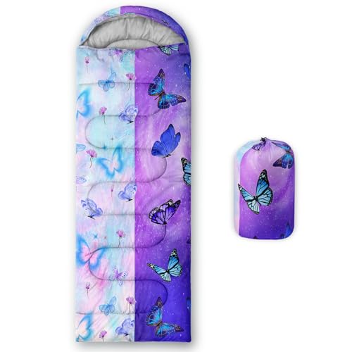 AILONEN Midnight Meow Sleeping Bag, Charcoal Cat Eyes Crescent Graphic, Portable Camp Sack Sleepover Style - color: S17