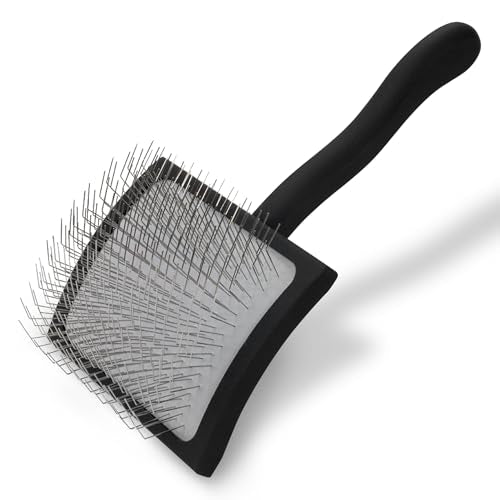 Chris Christensen Big K Dog Slicker Brush for Dogs (Goldendoodles, Labradoodles, Poodles), Groom Like a Professional, Fluff Detangle Style, Saves Time Energy, Black, Large - color: Black, size: Large