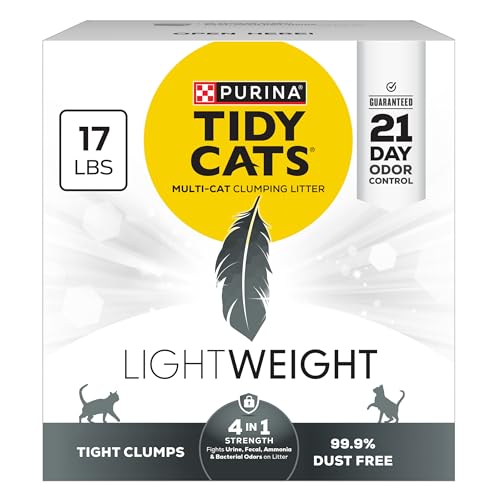 Purina Tidy Cats Lightweight 4-in-1 Strength Multi-Cat Litter, 17 lb Box - size: 17 Pound (Pack of 1), style: LightWeight