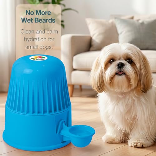 Pet Water Dispenser for Dogs and Cats, 67.6 oz – Gravity-Fed Water Bowl for Clean Drinking, Prevents Wet Fur, BPA-Free Polypropylene, Vida Mansa (Opaque Light Blue) - color: Opaque Light Blue