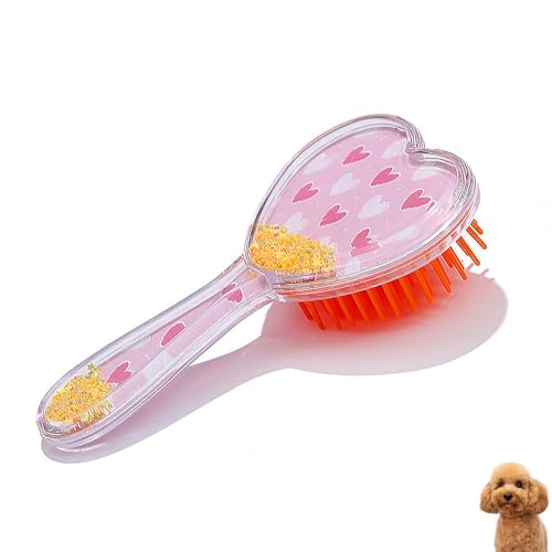 Small Dog Brush, Soft Dog Grooming Brush for Shih Tzus, Yorkies, Maltipoos, Maltese, Love Shape Puppy Massaging Pet Hair Brush, Cat Brush, for Small Dogs Cats of All Hair Types (White Heart) - color: White Heart