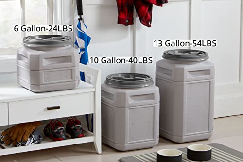 Mighty Tuff Airtight Dog Food Storage Container – 13 Gal, up to 54 lb Capacity – Cat and Dog Food Container with Twist Lid & Handles – BPA-Free, Made in USA - size: 13 Gal/ 54 lbs