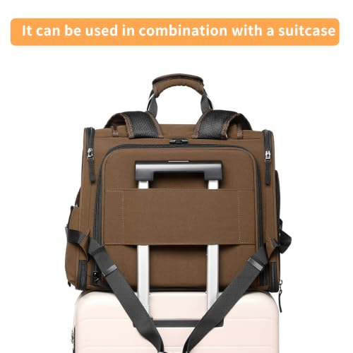 Pet Backpack Carrier for Small Dogs Medium Cats, Puppies,Breathable and Collapsible Design, Portable Travel Bag for Bearded Dragon,Rabbit Cage (Dark Brown, Large) - color: dark brown, size: Large