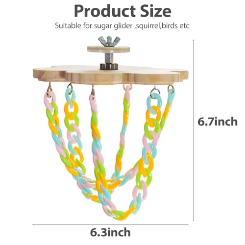 Sugar Glider Climbing Toys Haning Swing Sugar Glider Cage Accessories | Natural Wood Climbing Toys Sugar Glider Accessories Rat Enrichment Toys for Small Animals Rat and Birds (Hanging Style A) - style: Hanging Style A