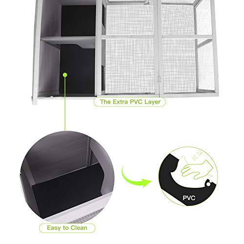 GUTINNEEN Rabbit Hutch Indoor, Bunny Cage Outdoor, Small Animal House with Large Run