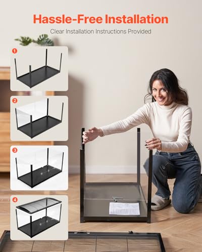VEVOR Hamster Cage, 360 Viewing Transparent Hamster Habitats, Small Animal Cage - size: 37.8"L x 18.5"W x 21.7"H