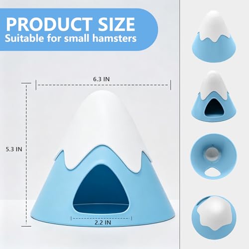 Hamster Hideout, Snowy Mountain Shape Hamster Hide House,Cute Small Animal Habitat Hideaway Hut for Syrian Hamsters, Mice, Gerbils, Rats (Blue) - color: Blue