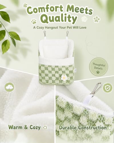 Sugar Glider Sleeping Pouch, Hanging Warm Sleeping Pouch Bag | Small Animal Hideout Habitat, Winter Warm Plush Sleeping Bag, Sugar Glider Cage Accessories for Hamsters Chipmunk Squirrels