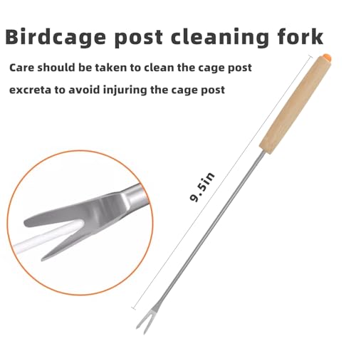 5 PCE Set Bird Cage Cleaner Stainless Steel Poop Remover Bird Cage Accessories Parakeet Items Small Animal Cage Cleaning
