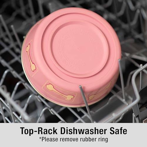 Loving Pets Bella Dog Bowls- Stainless Steel Dog & Cat Bowls - Spill Proof Dog Food Bowl, Cat Bowl, Puppy Essentials & Pet Supplies Great for Home & Travel (Small 10-20 lbs, Coastal Pink) - color: Coastal Pink, size: Small (10-20lbs)