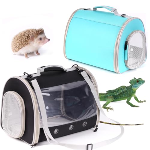 Bearded Dragon Travel Carrier Backpack,Lizard Backpack Carrier,Space Capsule Clear Bubble Window Astronaut Reptile Carrier Backpack for Guinea Pig,Sugar Glider,Bunny (Green, TPU Carrier+MAT) - color: Green