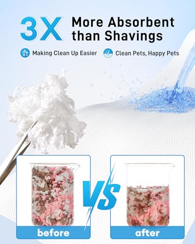 BUCATSTATE Hamster Bedding 70L, Truly 99% Dust-Free Paper Bedding, Blossom | FSC-Certified Material, Expands 3X, Cozy Paper Bedding for Guinea Pigs, Colorful Hamster Cage Accessories with Odor Control - color: Blossom, size: 70L