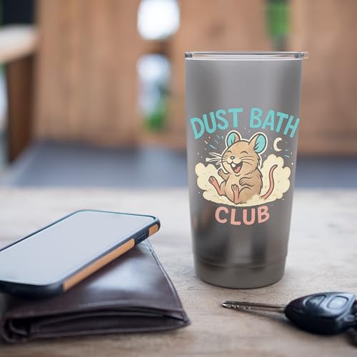 Dust Bath Club Funny Degu Scene Stainless Steel Insulated Tumbler - color: Brushed Steel