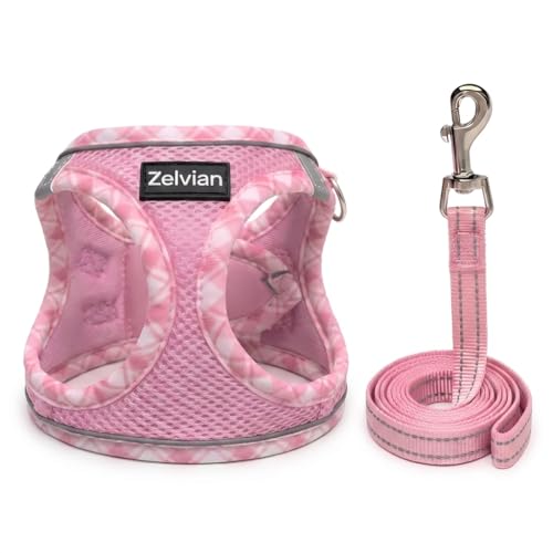 Escape Proof Cat Harness and Leash, Adjustable Vest, Pink,S | Soft Reflective Mesh with Dual D-Rings, Step-In Fit, Quick Buckle and 5 ft Leash for Outdoor Walks, Training and Vet Visits - color: Pink, size: S