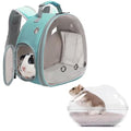 Portable Travel Backpack Habitat for Small Animal, Space Capsule Bubble Window Guinea Pig Bird Bearded Dragon Turtle Carrier Rabbit Squirrel Hamster Cage Breathable Handbag - color: Green