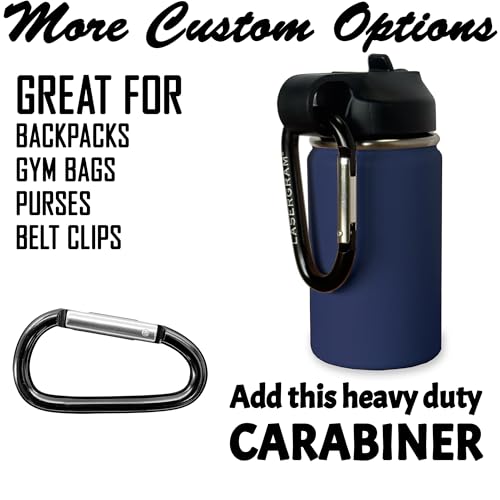 LaserGram Personalized 12oz Water Bottle, Snail (Navy Blue) | Engraved Gift, Vacuum Insulated Stainless Steel, Flip-Top Straw Lid, Laser Engraved With Your Name - color: Navy Blue, size: 12 Ounces