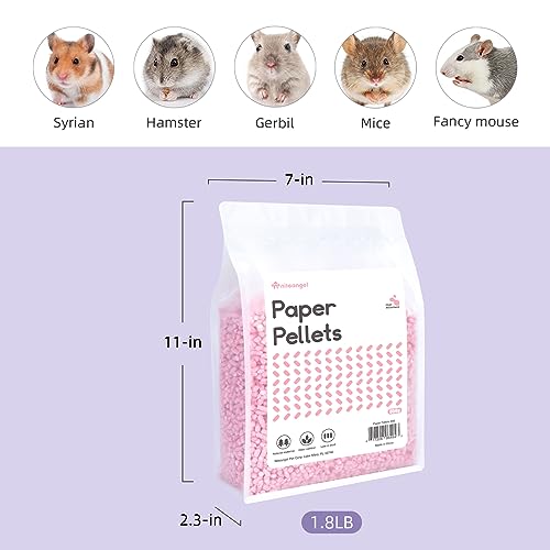 Niteangel Hamster Paper Pellets Bedding 1.8LB / 850g Small Aninam Bedding for Syrian Dwarf Hamsters Gerbils Mice Mouse Lemming Degus or Other Small-Sized Pets (Pink) - color: Pink