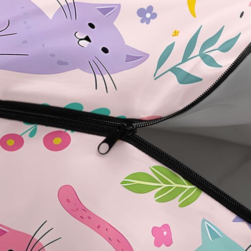 QOOMO Camping Sleeping Bags,3 Season Warm & Cool Weather,Lightweight,Waterproof Sleeping Bags for Adults & Kids,Traveling,and Outdoors,Camping Gear Equipment - color: Floral Cat 5