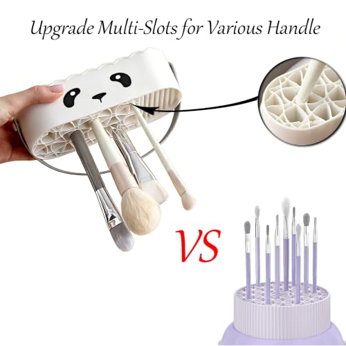 Makeup Brush Cleaner Mat Upgraded 4 in 1 Silicone Makeup Brush Cleaner Bowl Cosmetic Brushes Cleaning Tool Organizer for Storage and Air Drying (Purple)