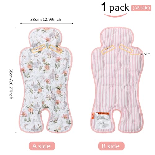 Gel Car Seat Cooler Pad,1pack Double Sides-Universal Baby Stroller Ice Cushion Cooler Mat,Summer Cooling Seat Liner,Multifunctional Suitable for Baby Dining Chair,Child Safety Seat (Rabbit+Flower) - color: Rabbit+Flower