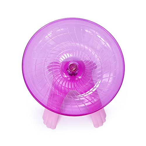 Hamster Flying Saucer Silent Running Exercise Wheel for Gerbil Rat Mouse Hedgehog Small Animals (Pink) - color: Pink