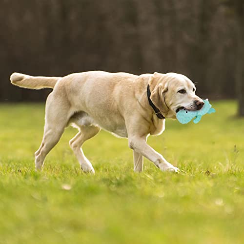 DODODOLA Cute Stuffed Hippo Dog Toys Squeaky with Crinkle Paper for Small, Medium Dogs - color: Cyan Hippo