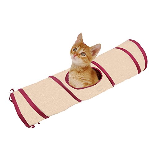 SmartyKat Crackle Chute Activity Tunnel Cat Toy, Collapsible Crinkly Tunnel for Exercise & Hide-and-Seek, Teal & Grey, One Size - style: Crackle Chute Tunnel