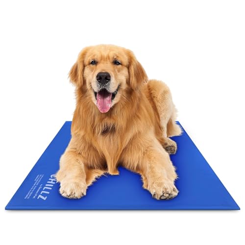 The Green Pet Shop Chillz Gel Mat, Extra Large - Pressure-Activated Cooling Pad for Pets Over 50 lbs - Non-Toxic, No Water or Refrigeration Needed - Ideal for Home, Travel & Crates - size: XL