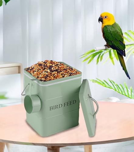 Bird Feeder,Bird Food Jar Pet Food Storage Airtight Food Storage Container-Green - color: Green