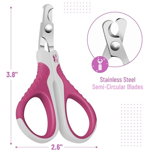Mr. Pen- Cat Nail Clipper, Stainless Steel | Professional Sharp Cat Claw Trimmer for Small and Medium Cats, Pet Nail Clipper with Sturdy Non Slip Handle - color: Grey/Fandango Violet