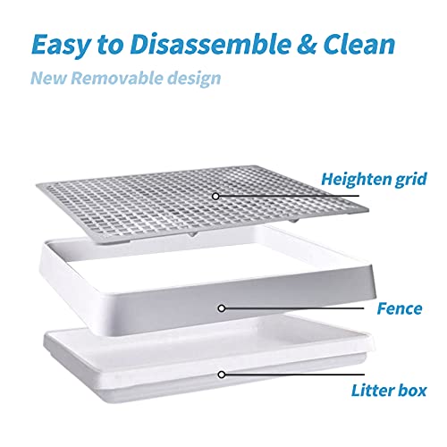 PODOO Rabbit Litter Box – Training Potty Tray for Guinea Pig & Small Pets · Spacious Grid Pan with Low Entrance, Easy-Clean & Odor-Resistant—Helps Keep a Clean Cage and Reduce Mess | Low-entry litter tray with removable grate for cleaner small-pet cages;