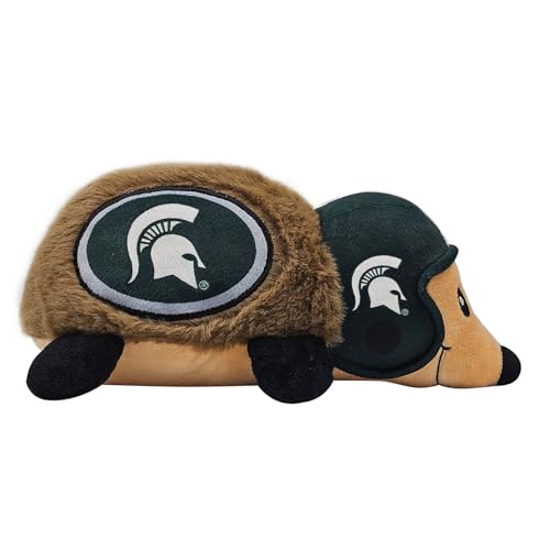 NCAA Michigan State Spartans Plush Hedgehog Toy for Dogs & Cats, Cool Soft Pet Toy for Fun and Interactive Play, Dog Chew Toy with Squeaker, Licensed Hot Pet Toy - color: Michigan State Spartans