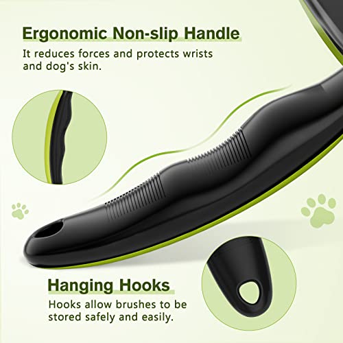 Pecute Skin Friendly Self-Cleaning Slicker Brush for Dog & Cat Shedding | 1 click clean, Lightweight, Undercoat hair removal, For short/long/double/white coats