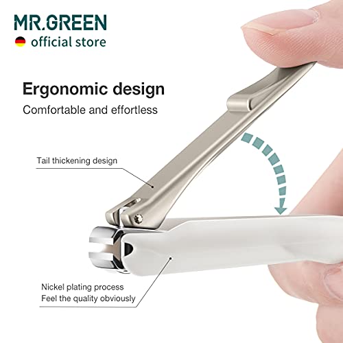 MR.GREEN Nail Clippers Anti Splash Fingernail Cutter Stainless Steel Manicure Tools Nail Scissors Detachable Design Nail Trimmer (Medium) - size: Medium without Nano Glass File