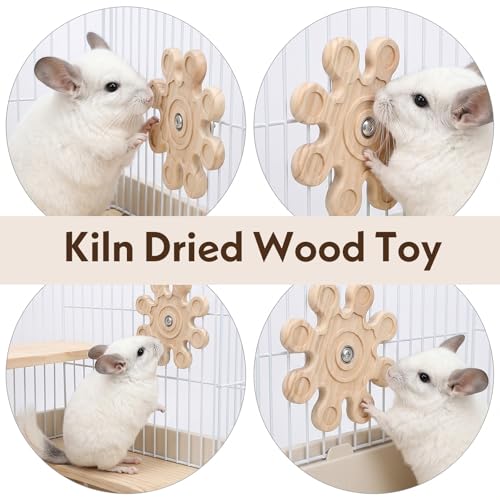 Chinchilla Toys Chinchilla Cage Accessories Wheel Rotating Chinchillas Cage Accessories for Teeth, Interactive Enrichment Toy, Hanging Exercise Chinchillas Toy for Cages for Playtime Spinner