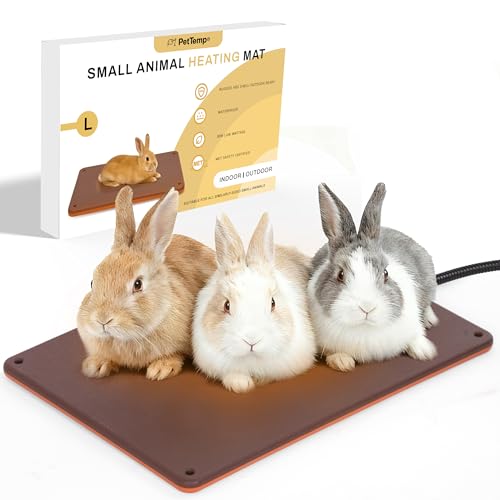 Small Animal Heating Pad, Small Animal Bed, Large Outdoor/Indoor Winter Thermal Heating Pad for Rabbits, Guinea Pigs & Chickens, Waterproof & Chew-Resistant, 30W Energy-Efficient (L:15.7" x 11") - size: L: 15.7" x 11"