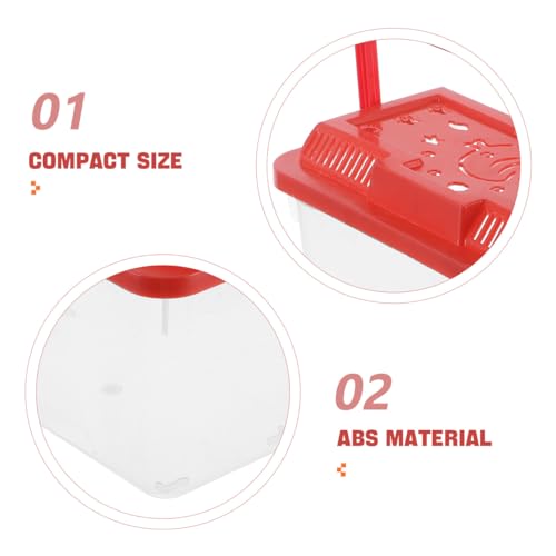 Portable Fish Tank 5.90X3.93X3.46In Transparent Pet Transport Box with Handle for Reptiles Turtles and Small Fish Travel Carrier