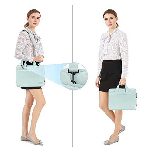 MOSISO 360 Protective Laptop Bag 13.3 inch, 13-14 inch Computer Bag | Compatible with MacBook Air 13 inch/Pro 13 /Pro 14, HP,Dell,Notebook, Laptop Carrying Case with Strap&Handle, Mint Green - color: Mint Green, size: 13.3 inch