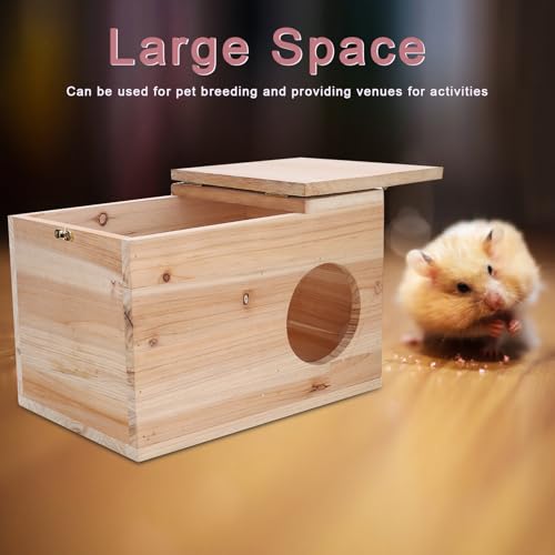 Squirrel Nesting Box, Squirrel Breeding Box Wood House for Chinchilla Hamster Mating and Nesting Box