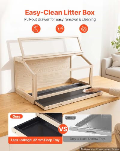 VEVOR Wooden Hamster Cage 39.4"x20.5"x19.9" 270° Viewing Hamster Habitat, Chewproof Acrylic Small Animal Cage with Openable Top, Large Pet Enclosure for Syrian/Dwarf Hamsters, Guinea Pigs & Gerbils - size: 39.4"L x 20.5"W x 19.9"H