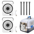 2 Pack Pet Crate Fan for Cooling Dogs, 6.5 x 5.3 Inch USB Clip-on Fan for Dog Crates, Cat Cages, Travel Carriers, Small Animal Enclosures, Black Quiet Fan with Flexible Clamp