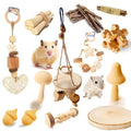 13 PCs Hamster Toys for Hamster, Gerbils, Mice, Rats, and Other Small Animals - Natural Molar Chew & Play Toys to Induce Teeth Grinding, Reduce Boredom and Depression - style: Style-C