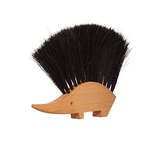 REDECKER Hedgehog Table Brush, Natural Horsehair Bristles, 4-1/2 x 5-1/2 inches, Versatile Hand Brush in a Decorative Shape - Horse Hair Brush for Table - Hedgehog Duster - Made in Germany