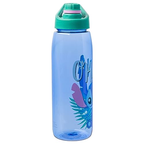 Silver Buffalo Disney Lilo and Stitch Ohana Cute Stitch, Water Bottle, 28oz | Includes Screw-On Lid, 0.83 Liters - color: Cute Stitch Ohana, size: 28 Ounces