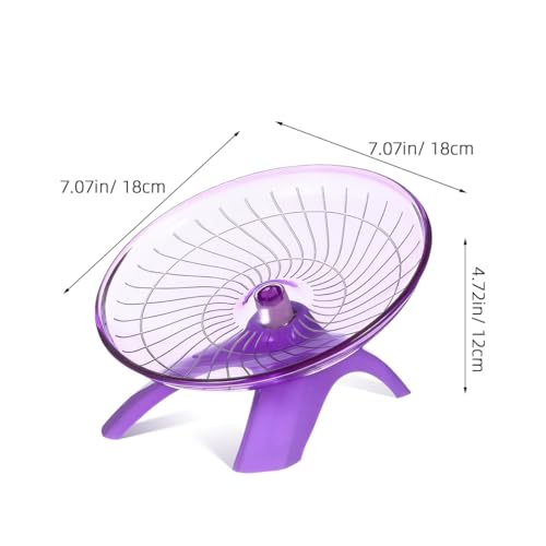 POPETPOP Silent Hamster Running Wheel 7.08 Inch Exercise Saucer with Low Noise and Smooth Edges for Small Pets Like Hamsters Gerbils Hedgehogs - color: Violet