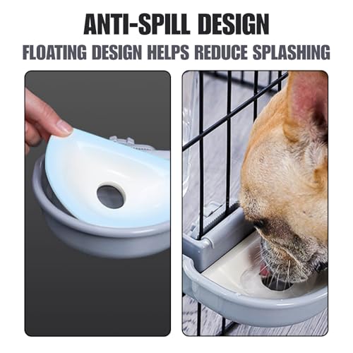 Automatic Pet Food Water Dispenser, Auto Gravity Pet Feeder Water Bottle Set for Crate, Feeding Station for Small Dog Cat Rabbit Guinea Pigs Chinchilla Ferret Hedgehog (Blue) - color: Blue
