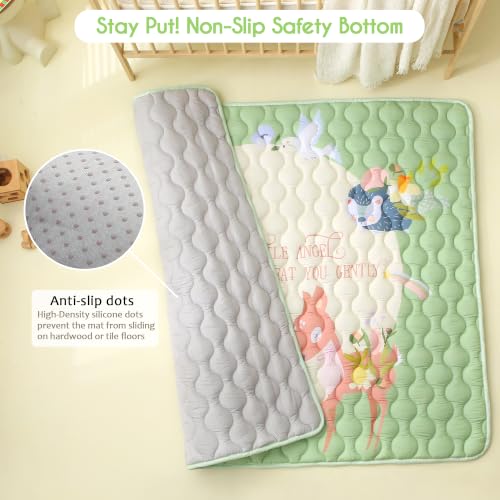 Viviland Baby Mats for Floor, 50x50 Inch Playpen Mat, Thick Playmat for Baby and Toddlers Infants, Non-Slip & Machine Washable, Forest Animals - color: Forest Animals, size: 50" X 50"